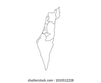 Israel Outline Map Detailed Isolated Vector Stock Vector (Royalty Free) 1010512228 | Shutterstock