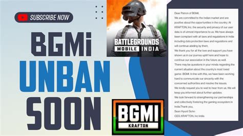 Good News Bgmi Unban Soon Bgmi Unban Date Krafton Official