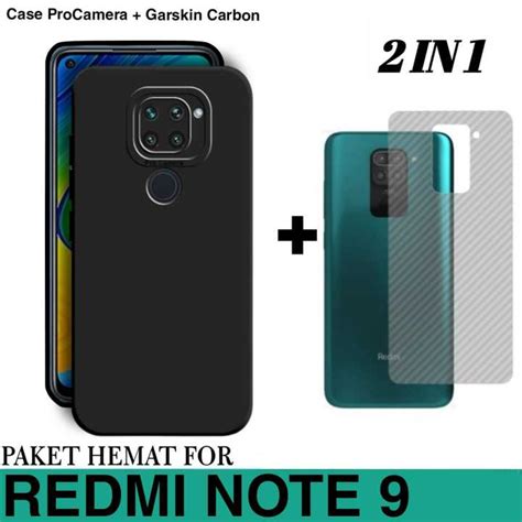 SOFT CASE XIAOMI REDMI NOTE 9 CASE PRO CAMERA FREE GARSKIN CARBON 3D