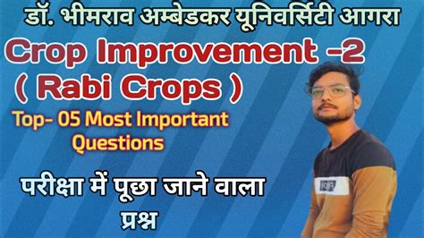 Crop Improvement 2 Rabi Crops Most Important Long Questions Bsc