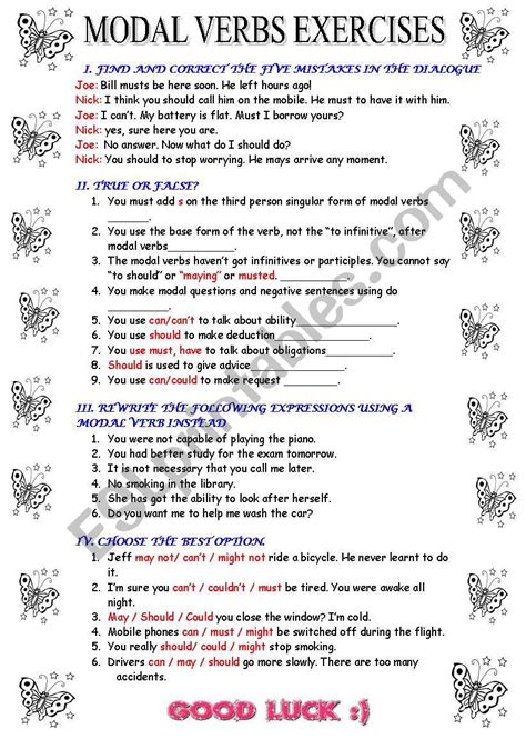 MODAL VERBS - ESL worksheet by Meyling