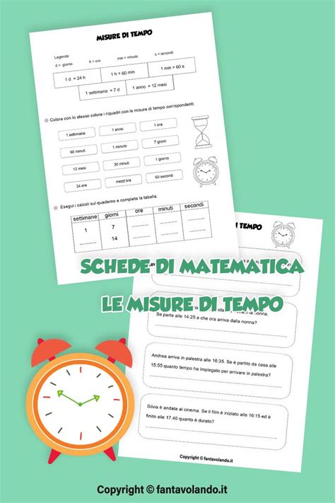 Schede Di Matematica Le Misure Di Tempo Schede Di Matematica Schede Matematica