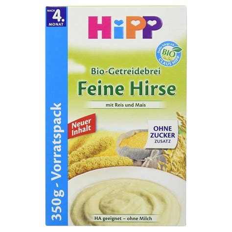 Hipp Biogetreidebrei Feine Hirse Mit Reis Und Mais G Amazon De