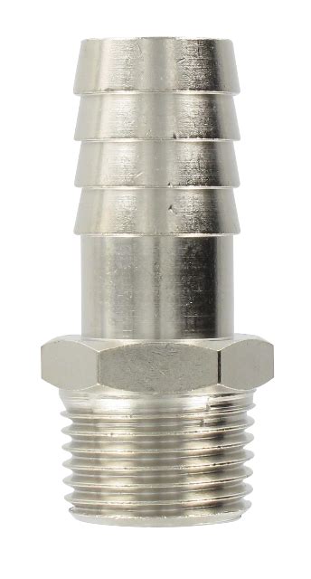 Nickel Plated Brass Conical Male Barb Connector Senga