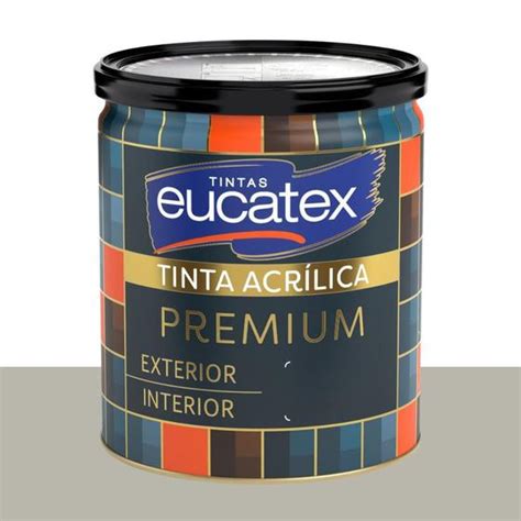 Tinta Acrílica Semi Brilho Eucatex Cinza urbano 800 ml Tinta para