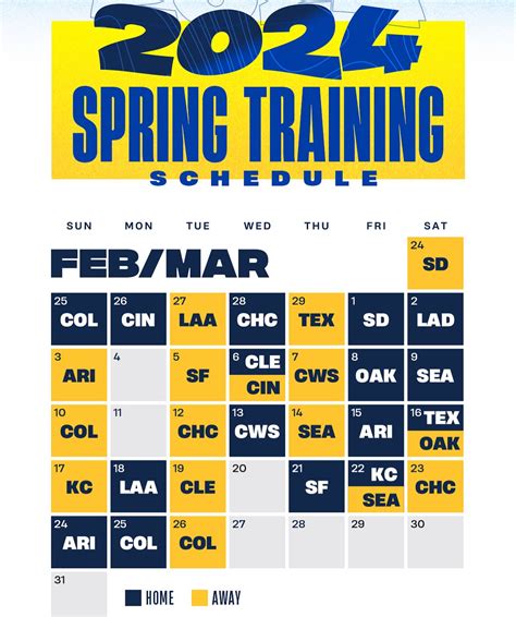 Brewers Spring Training Schedule 2024 - Arlie Caitlin