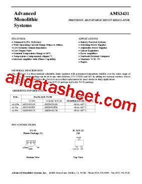 AMS3431A Datasheet PDF Advanced Monolithic Systems