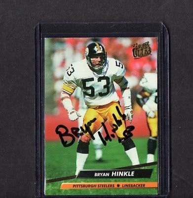 Fleer Ultra Card Signed Ip Auto Bryan Hinkle Pittsburgh Steelers