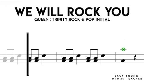 We Will Rock You Trinity Rock Pop Drums Initial Old Youtube