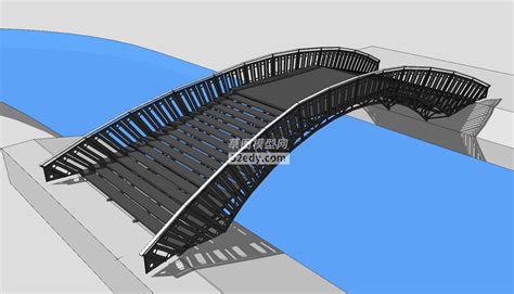 现代人形拱桥su模型sketchup草图大师skp模型