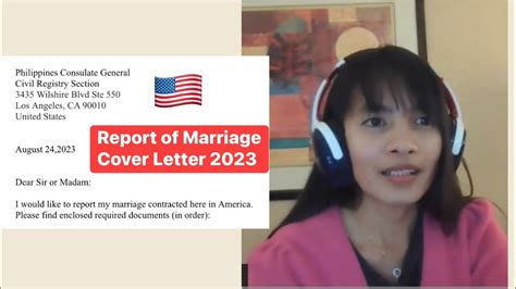 Report Of Marriage Cover Letter Philippines Consulate General In