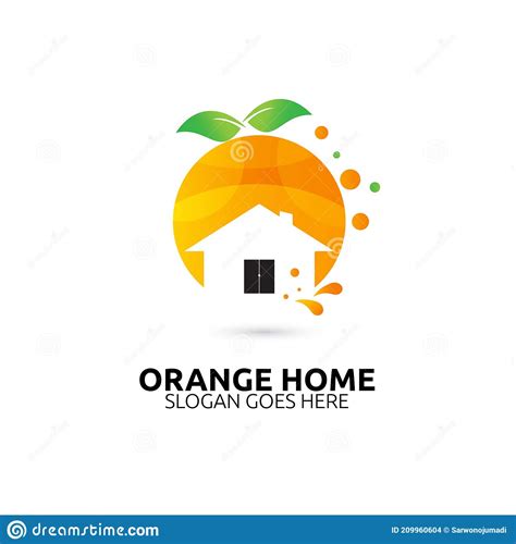 Orange Home Logo Vector Icon Element And Template For Company Stock