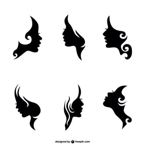 Female Faces Silhouette Painting Silhouette Stencil Silhouette Vector