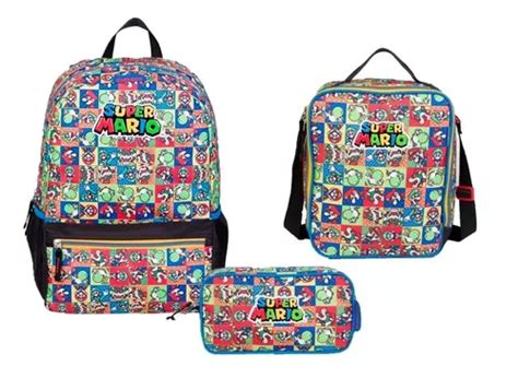 Kit Mochila Grande Lonchera Y Lapicera Mario Bros Chenson En Venta En