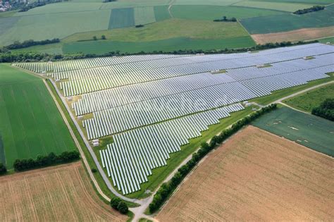 Thüngen aus der Vogelperspektive Solarpark Thüngen in Bayern