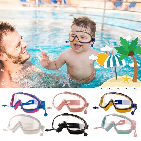 Kids Goggles for Swimming Age 3-15,Kids Swim Goggles with Nose Cover No ...