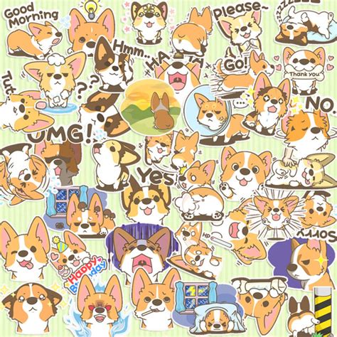 38 Pcs Corgi Sticker Packdog Stickersdecorative Etsy