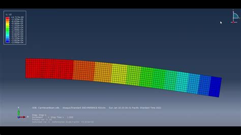 Cantilever Beam 2d Analysis With Abaqus Youtube