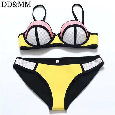 Ddandmm Waterproof Swimwear Women Push Up Bikini Set Low Waist Swimwear