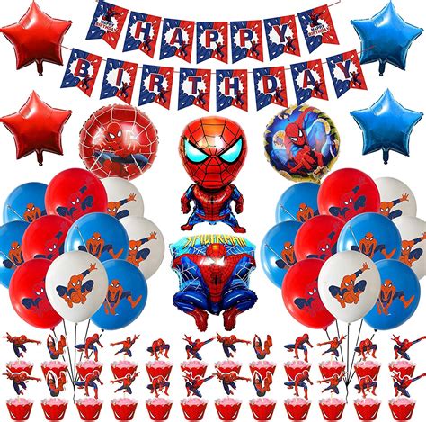 Buy HIGHLAND Spiderman Birthday Decorations Spiderman Balloons Banner