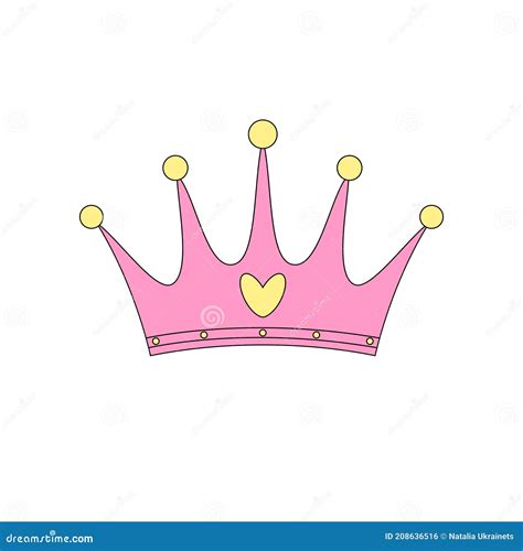 Pink Princess Crown stock vector. Illustration of design - 208636516