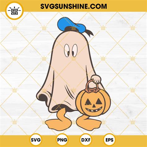 Donald Duck Ghost Halloween Pumpkin SVG, Disney Donald Duck Halloween ...