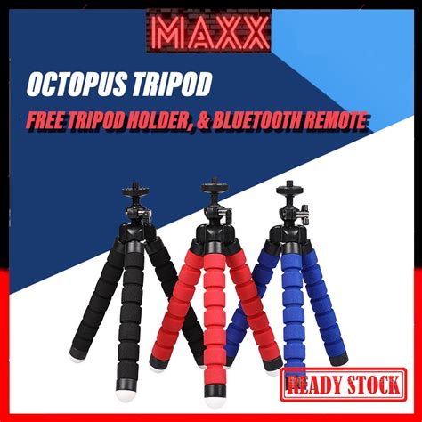 READY STOCK Mini Portable Flexible Sponge Octopus Tripod For Phone