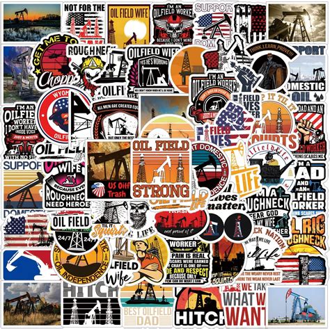 61pcs Oilfield Stickers Pack Aesthetic Vinyl Waterproof