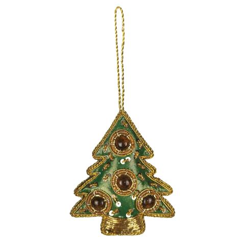 Tree Ornament Green Lurex Base W Amber Stones Sudha Benefit Sale