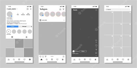 Premium Vector | Social media mobile app page template