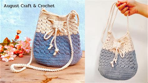 Super Easy Diy Crochet Bucket Bag Crochet Circle Base Bag August