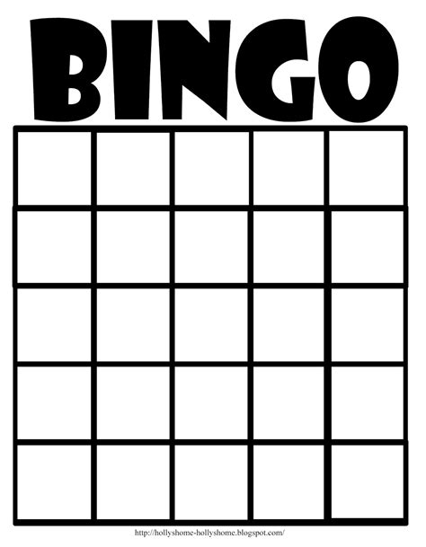 Bingo Board Printable