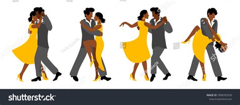 Romantic Couple Passionate Latin American Dances Stock Vector Royalty