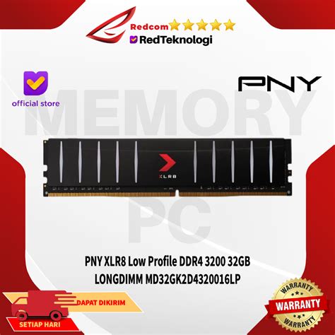 Jual PNY XLR8 Low Profile DDR4 3200 32GB LONGDIMM MD32GK2D4320016LP