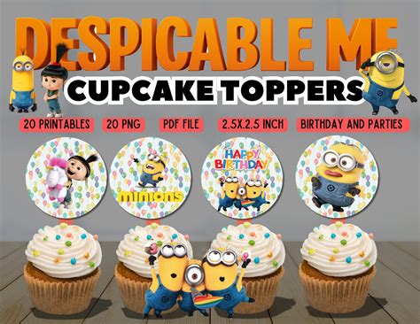 Despicable Me Printable Cupcake Toppers And Despicable Me Png Minions