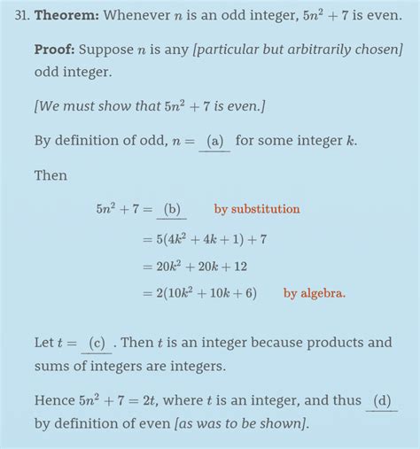 Solved 31 Theorem Whenever N Is An Odd Integer 5n2 7 Is Chegg