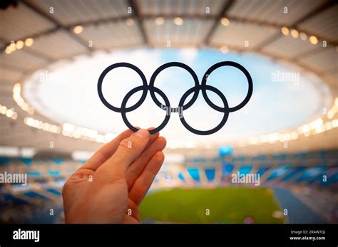 Paris France July Symbolic Connection Athlete S Hand Meets