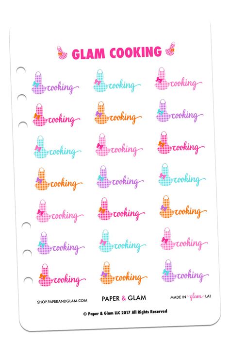 Glam Cooking Planner Stickers – Paper & Glam | Planners, Stickers ...