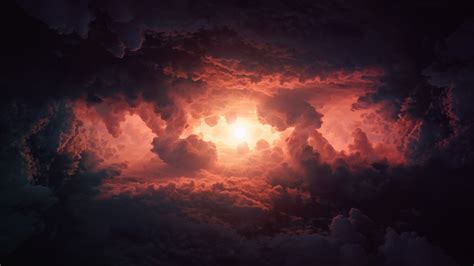 cumulus clouds wallpaper  storm dark clouds sun light