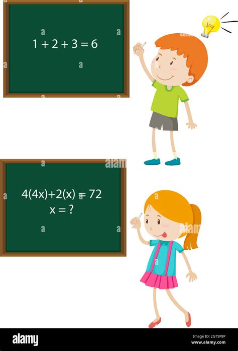 Children Solving Math Problems Stock Vector Image And Art Alamy