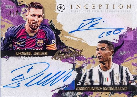 2020 21 UCL Dual Autographs Gold Lionel Messi Cristiano Ronaldo Dual