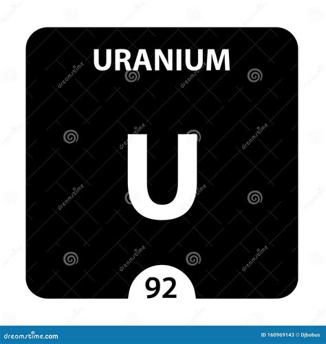 Uranium Symbol Sign Uranium With Atomic Number And Atomic Weight U