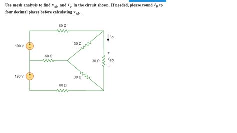 Solved Use Mesh Analysis To Find Vab And I0 In The Circuit Chegg