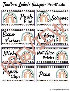 Boho Theme Teacher Toolbox Labels With Pictures And Editable Tpt