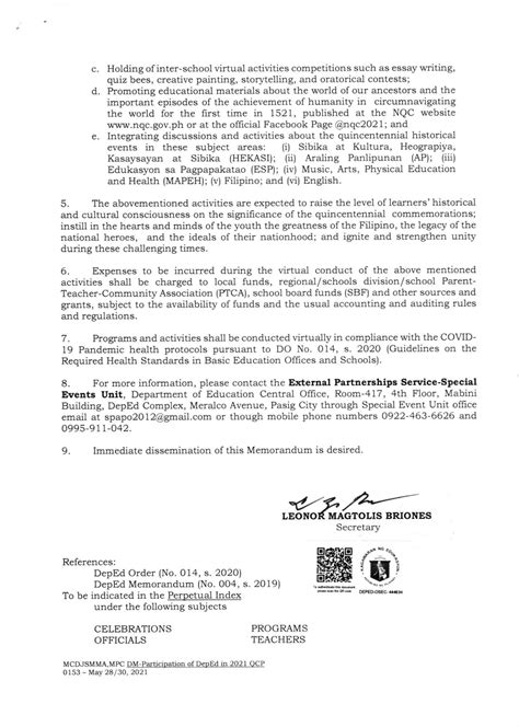 Sample DepEd Memorandum