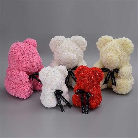 Foam Rose Teddy Bear With Diamantaes Cm Milliner Joseph