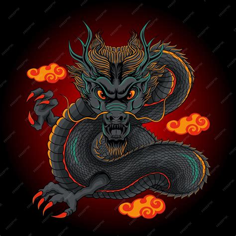 Premium Vector | Illustration of dragon detailed design vector