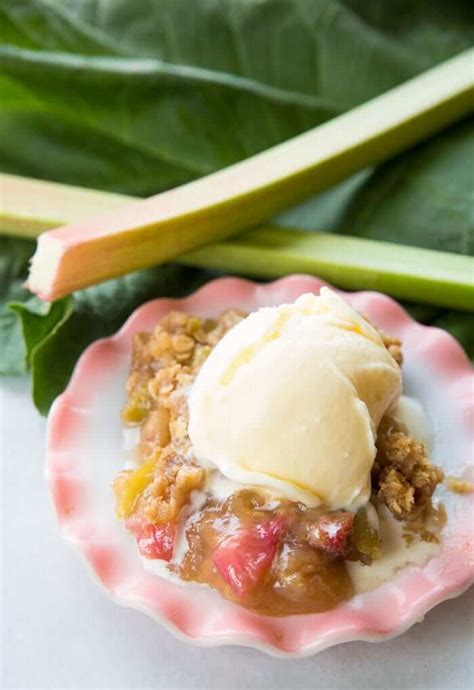 Simple Rhubarb Crisp - The Kitchen Magpie