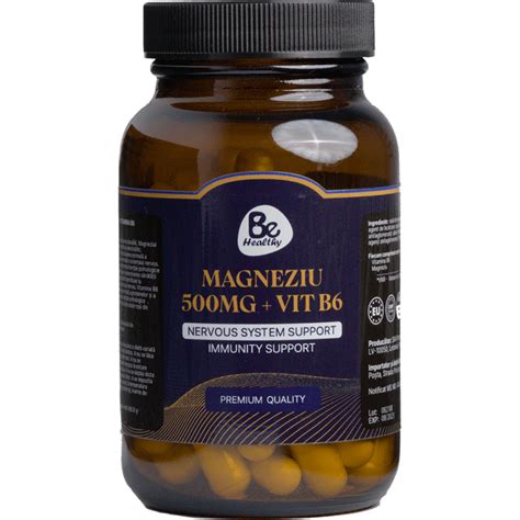 Magneziu 500mg Vitamina B6 60 Capsule Be Healthy Drmax Farmacie