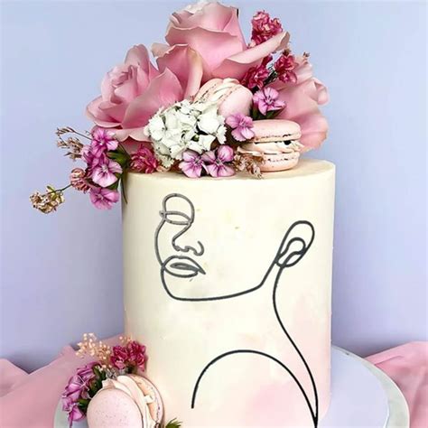 Cake Topper Line Art Minimalist Lady – Bakers Boutique